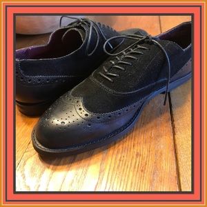 Wingtip Oxfords shoes NWOB black Ann Taylor Loft